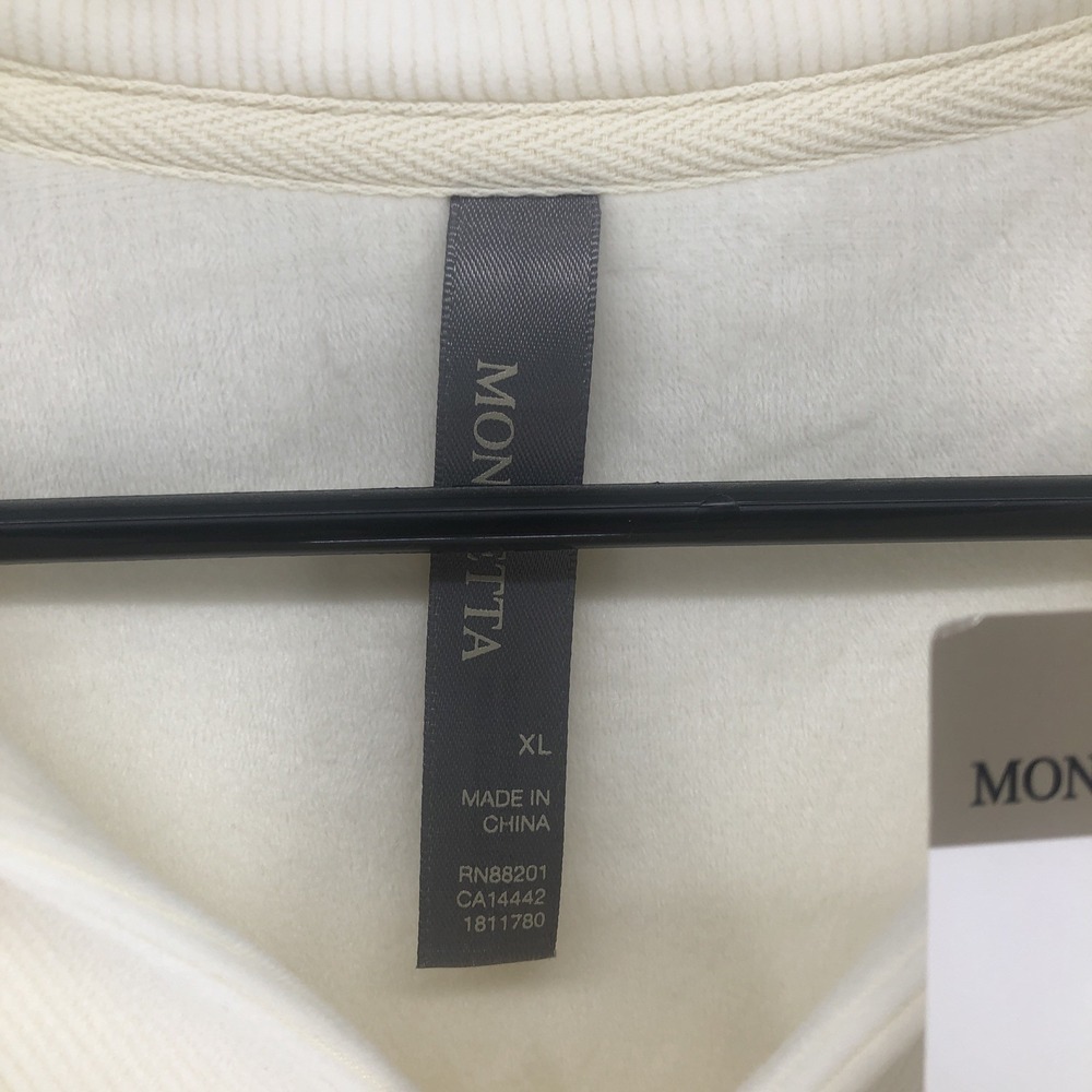 New Mondetta Women Corduroy Soft  Fleece Pullover Cream Ivory XL Extra Large - Picture 3 of 8